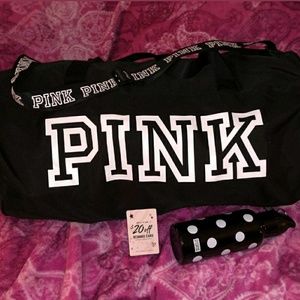 Brand new Pink /Victoria secret duffle bag, bottle